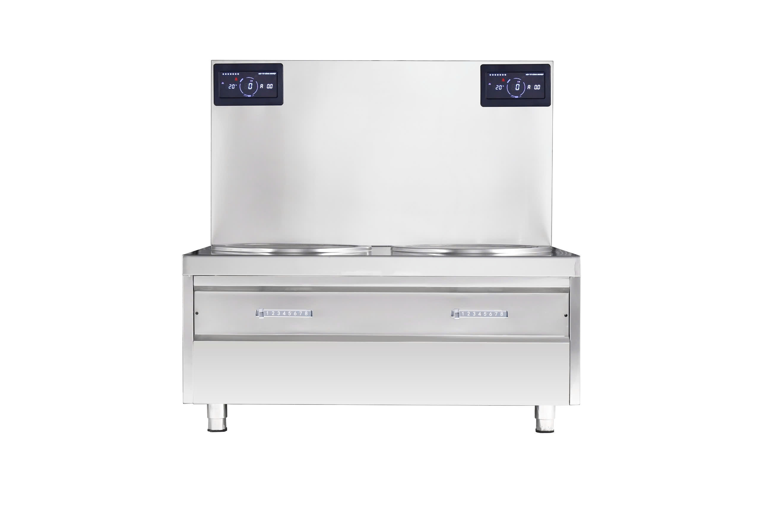 Bếp từ công nghiệp đôi 8kWx2 mặt phẳng